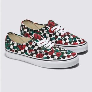 Vans- Customs Checkerboard Roses Authentic